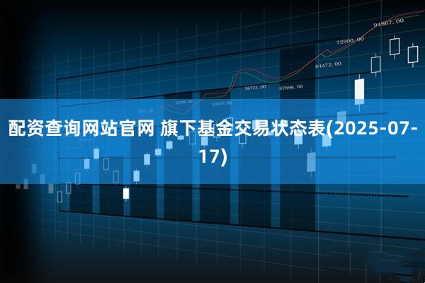 配资查询网站官网 旗下基金交易状态表(2025-07-17)
