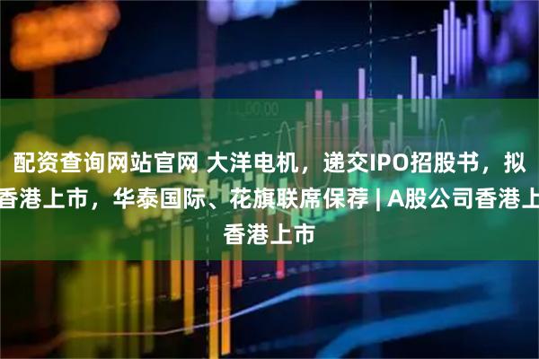 配资查询网站官网 大洋电机，递交IPO招股书，拟赴香港上市，华泰国际、花旗联席保荐 | A股公司香港上市